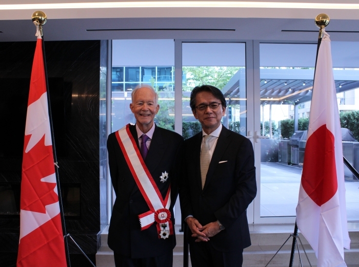 David Malone with friends and colleagues at the Order of the Rising Sun ceremony, Vancouver, September 2024